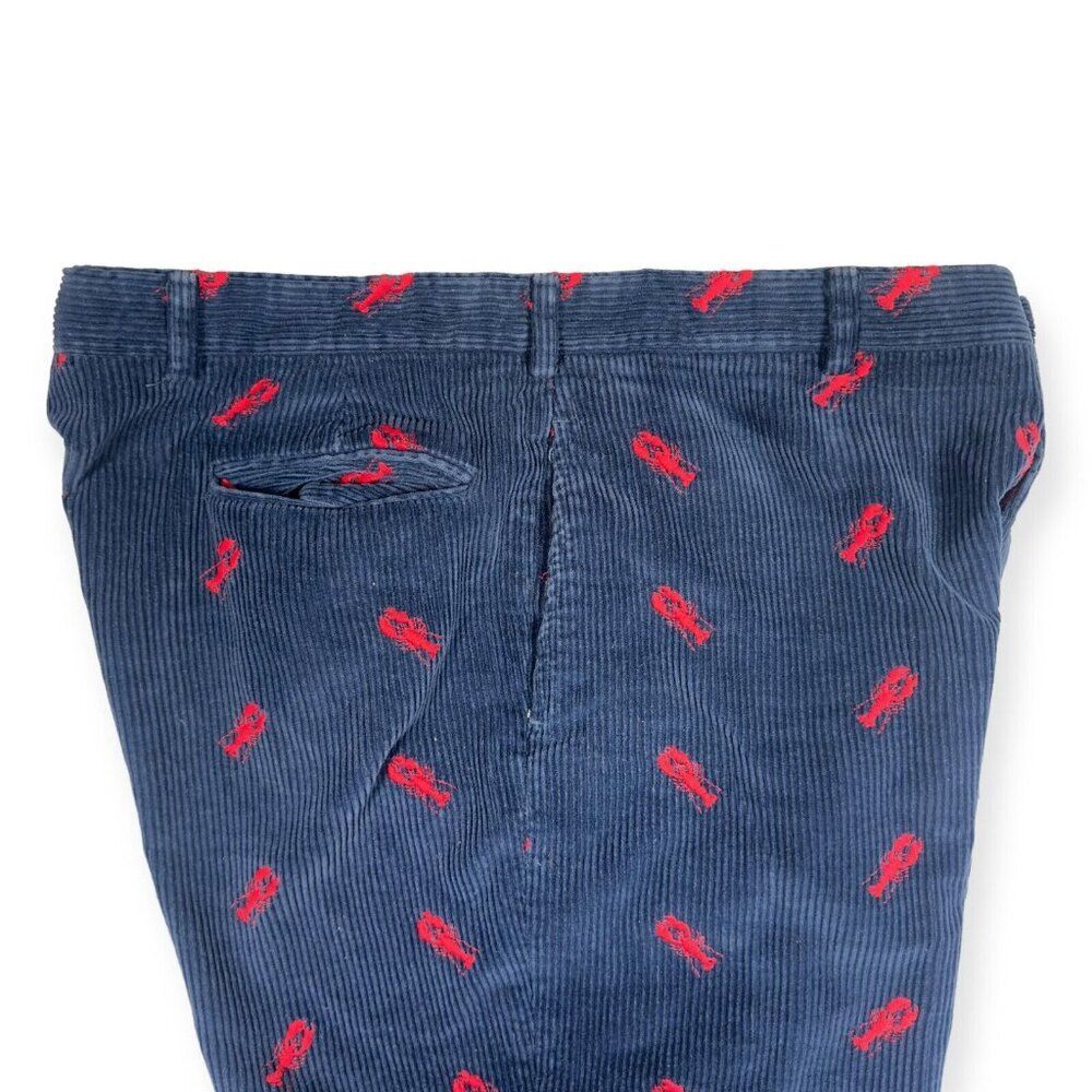 Hand Tailored 80s Lobster All Over Print Blue Corduroy Men's 36‎ - Picture 8 of 10